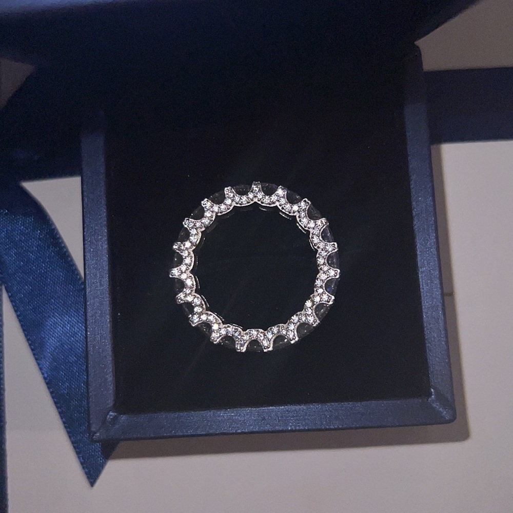 Italo sterling white sapphire silver ring - Picture 2 of 8